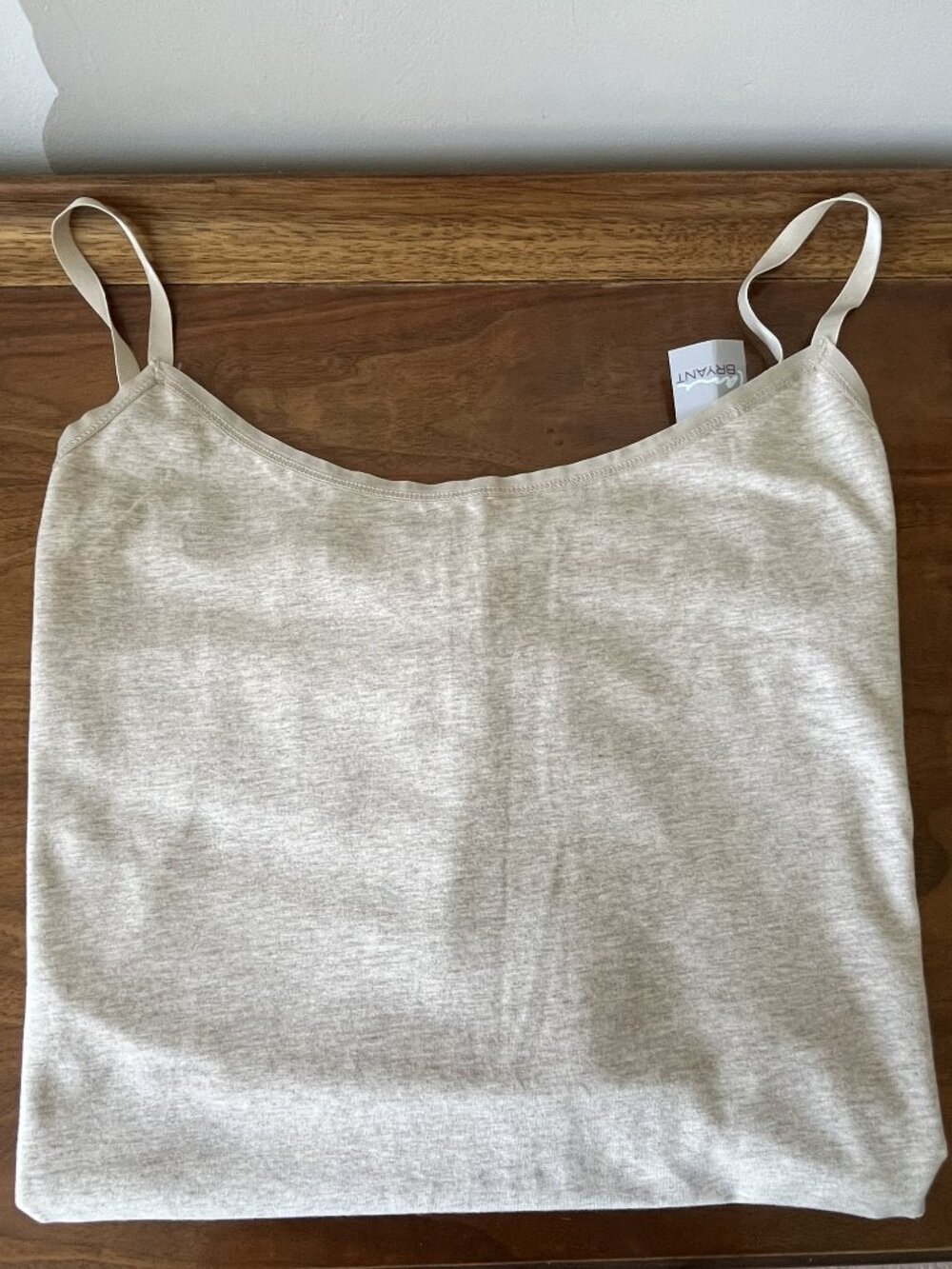 NWT Lane Bryant Cotton Cami Beige Heathered Camisole Size 22/24 Adjustable Strap